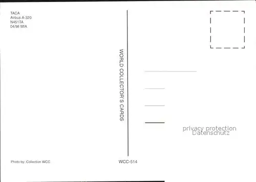 Flugzeuge Zivil TACA Airbus A 320 N451TA  Kat. Flug