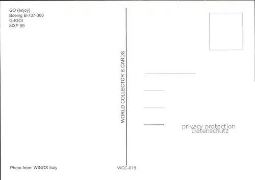 Flugzeuge Zivil GO Enjoy Boeing B 737 300 G IGOI Kat. Flug