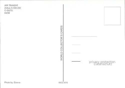 Flugzeuge Zivil Air Transat Airbus A 330 200 C GGTS Kat. Flug