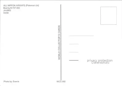 Flugzeuge Zivil All Nippon Airways Boeing B 747 400 JA 8962 Kat. Flug