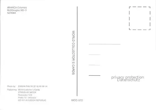 Flugzeuge Zivil Avianca Colombia McDDouglas MD 11 N278WA Kat. Flug