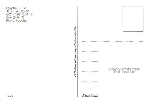 Flugzeuge Zivil Egyptair TEA Airbus A 300 B4 OO TEG c n 17 Kat. Flug
