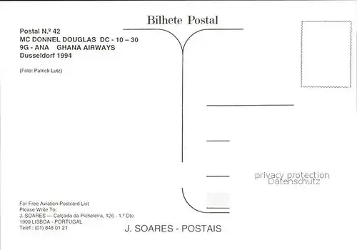 Flugzeuge Zivil McDonnell Douglas DC 10 30 9G ANA Ghana Airways  Kat. Flug
