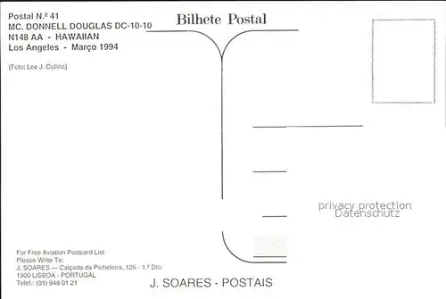 Flugzeuge Zivil McDonnell Douglas DC 10 10 N148 AA Hawaiian  Kat. Flug