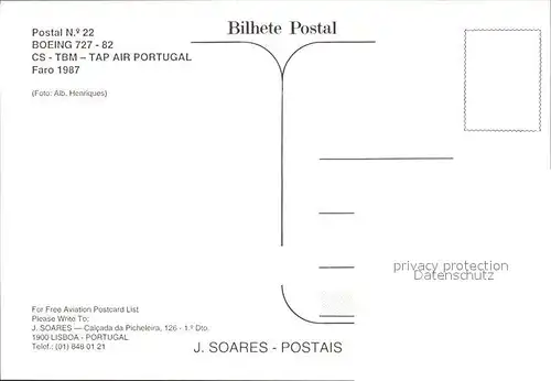 Flugzeuge Zivil Boeing 727 82 CS TBM TAP Air Portugal Kat. Flug