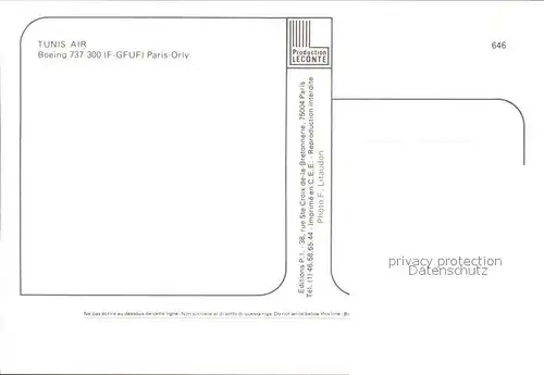 Flugzeuge Zivil Tunis Air Boeing 737 300 F GFUF Kat. Flug