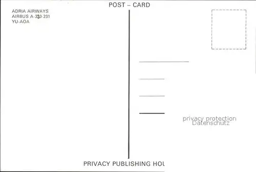 Flugzeuge Zivil Adria Airways Airbus A 320 231 YU AOA Kat. Flug