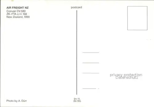 Flugzeuge Zivil Air Freight NZ Convair CV 580 ZK FTA c n 168 Kat. Flug