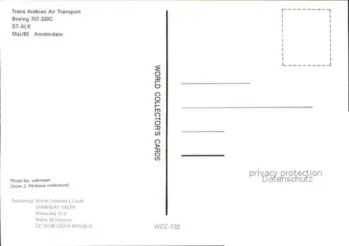 Flugzeuge Zivil Trans Arabian Air Transport Boeing 707 320C ST ALK Kat. Flug