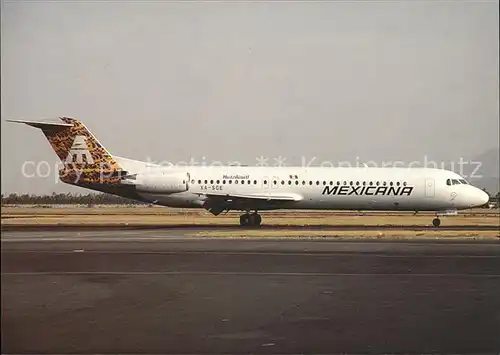 Flugzeuge Zivil Mexicana Fokker 100 XA SGE Kat. Flug