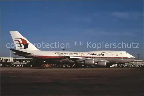 Flugzeuge Zivil Malaysian Airlines Boeing 747 4H6 9M MHM c n 24405 Kat. Flug