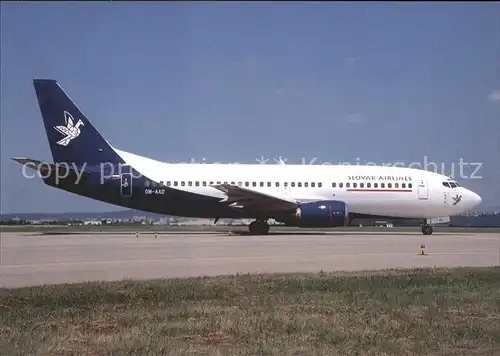 Flugzeuge Zivil Slovak Airlines Boeing 73 33A OM AAD cn 23636  Kat. Flug