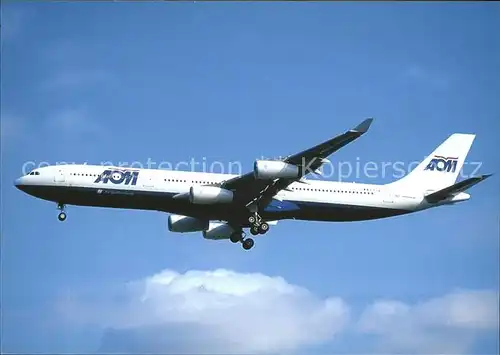 Flugzeuge Zivil AOM The Qualiflyer Grooup A340 313E F GTUA c n 367 Kat. Flug