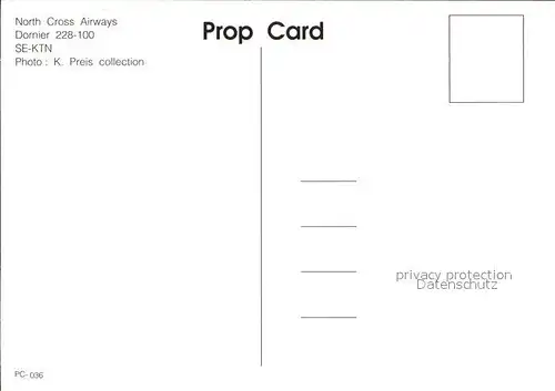 Flugzeuge Zivil North Cross Airways Dornier 228 100 SE KTN Kat. Flug