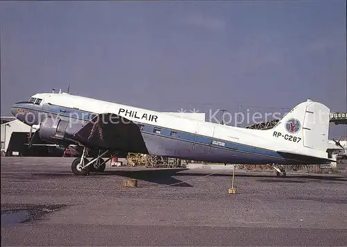 Flugzeuge Zivil Philair C 47B DK DC 3 RP C287 c n 26118 Kat. Flug