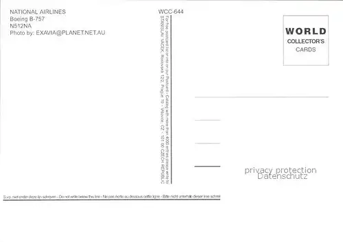 Flugzeuge Zivil National Airlines Boeing B 757 N512NA  Kat. Flug