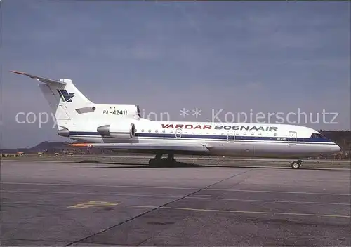 Flugzeuge Zivil Vardar Bosnaair Yakolev 42 D RA 42411 c n  Kat. Flug