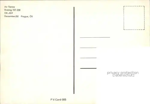 Flugzeuge Zivil Air Terrex Boeing 727 230 OK JGY  Kat. Flug