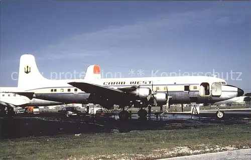 Flugzeuge Zivil Carib West Airlines Douglas DC 6  Kat. Flug