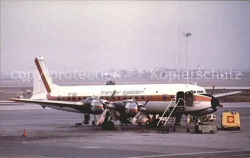 Flugzeuge Zivil Transair Sweden Douglas DC 7  Kat. Flug