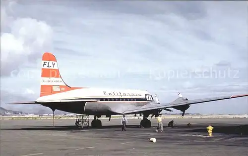 Flugzeuge Zivil California Hawaiian Airlines Douglas DC 6  Kat. Flug