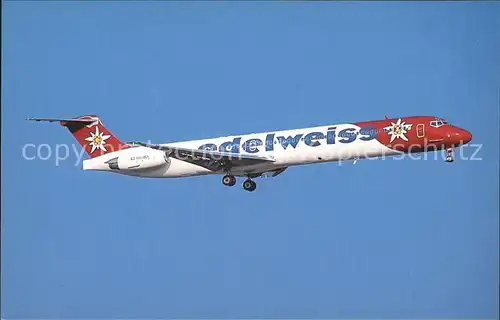 Flugzeuge Zivil McDonnell Douglas MD 83 DC 9 83 HB IKN cn 49951 fn 1915 Edelweiss Air Arosa  Kat. Flug