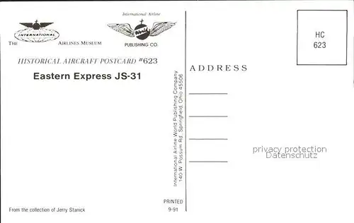 Flugzeuge Zivil Eastern Express JS 31 N990AX Kat. Flug