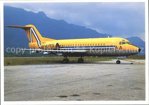 Flugzeuge Zivil Air Alpes Fokker F.28 F BUTI c n 11034 Kat. Flug