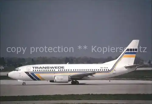 Flugzeuge Zivil Transwede Boeing 737 3Y0 SE DLN c n 23747 1363 Kat. Flug