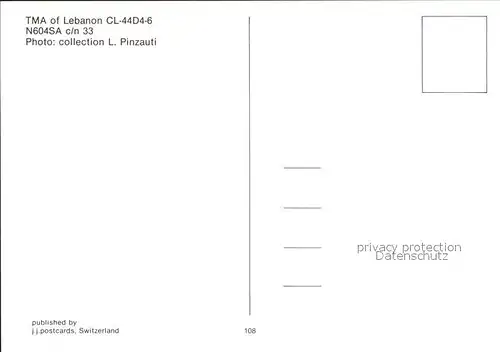 Flugzeuge Zivil TMA of Lebanon CL 44D4 6 N604SA c n 33 Kat. Flug