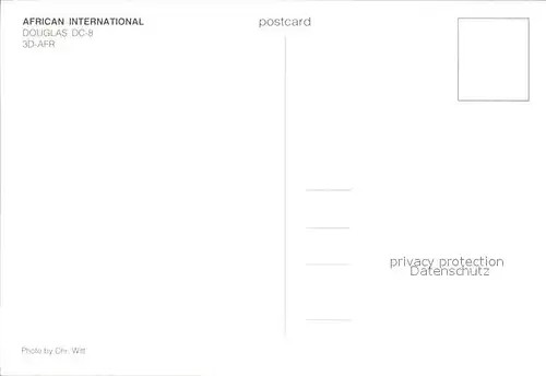 Flugzeuge Zivil African International Douglas DC 8 3D AFR Kat. Flug