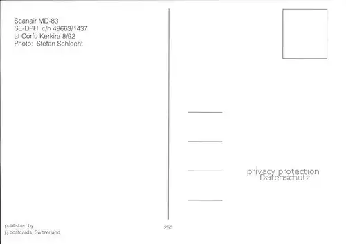 Flugzeuge Zivil Scanair MD 83 SE DPH c n 49663 1437 Kat. Flug