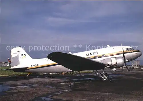 Flugzeuge Zivil Mats DC 3C RP C81  Kat. Flug