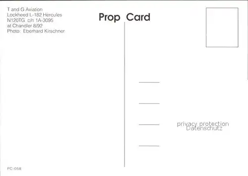 Flugzeuge Zivil T and G Aviation Lockheed L 182 Hercules N120TG c n 1A 3095 Kat. Flug