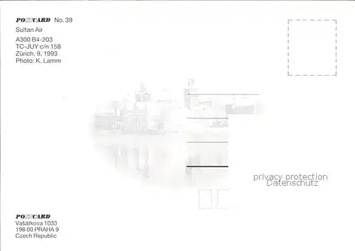 Flugzeuge Zivil Sultan Air A300B4 203 TC JUY c n 158  Kat. Flug
