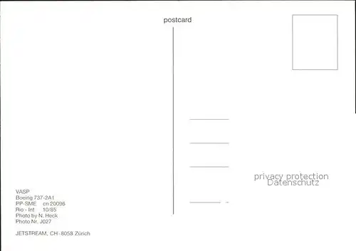 Flugzeuge Zivil VASP Boeing 737 2A1 PP SME cn 20096 Kat. Flug