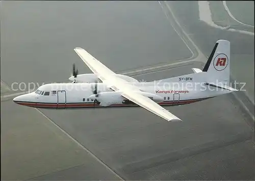 Flugzeuge Zivil Fokker 50 Kenya Airways 5Y BFM Kat. Flug