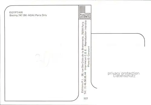 Flugzeuge Zivil Egyptair Boeing 747 9K ADA  Kat. Flug