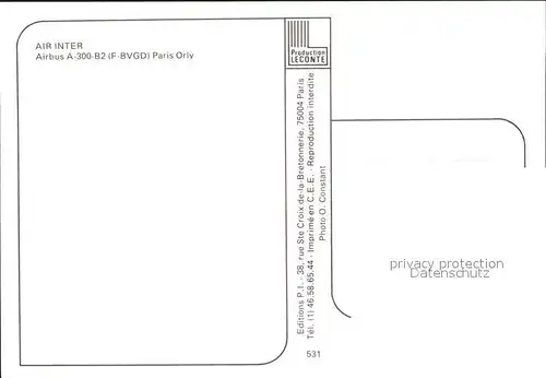 Flugzeuge Zivil Air Inter Airbus A 300 B2 F BVGD Kat. Flug
