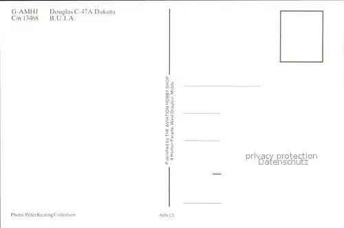 Flugzeuge Zivil G AMHJ Douglas C 47A Dakota C n 13468 BUIA  Kat. Flug