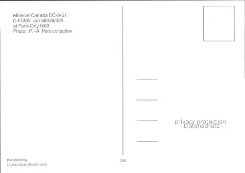 Flugzeuge Zivil Minerve Canada DC 8 61 C FCMV c n 46038 429  Kat. Flug