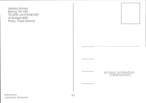 Flugzeuge Zivil Istanbul Airlines Boeing 727 230 TC AFN c n 21619 1407 Kat. Flug