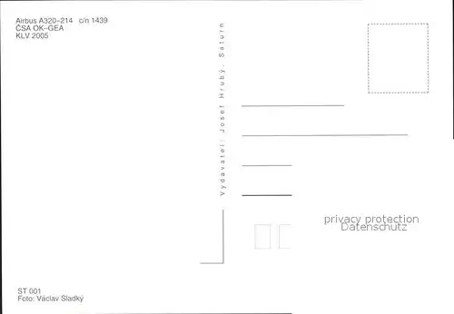 Flugzeuge Zivil Airbus A320 214 c n 1439 CSA OK GEA  Kat. Flug