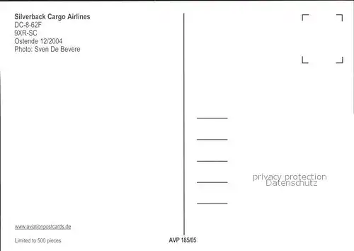 Flugzeuge Zivil Silverback Cargo Airlines DC 8 62F 9XR SC  Kat. Flug