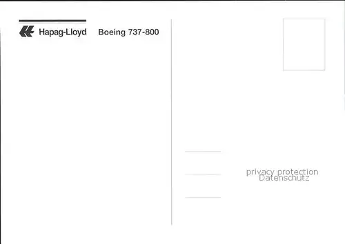 Flugzeuge Zivil Hapag Lloyd Boeing 737 800 Kat. Flug