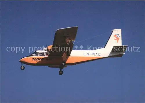 Flugzeuge Zivil Teddy Air A S BN 2A 21 Islander LN MAC cn 431 mfd 1975 Kat. Flug