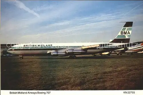 Flugzeuge Zivil British Midland Airways Boeing 707  Kat. Flug
