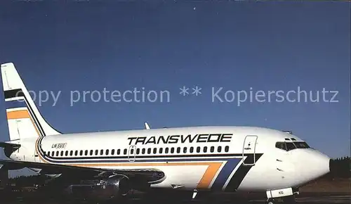 Flugzeuge Zivil Transwede Boeing 737 205  Kat. Flug
