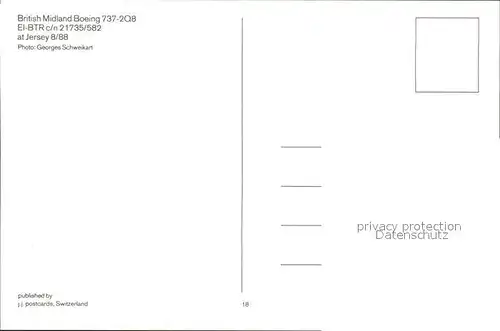 Flugzeuge Zivil British Midland Boeing 737 2Q8 EI BTR c n 21735 582 Kat. Flug