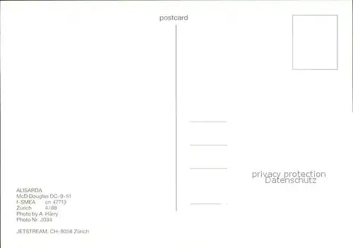 Flugzeuge Zivil Alisarda McD Douglas DC 9 51 I SMEA cn 47713 Kat. Flug